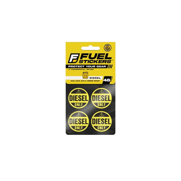 Fuel Stickers Diesel Sticker, Fuel Tanks & Outdoor Power Equipment: Hvy-Dty, Extreme Stick, 1'' Dia, 48PK Z-1RDO-48PK - main